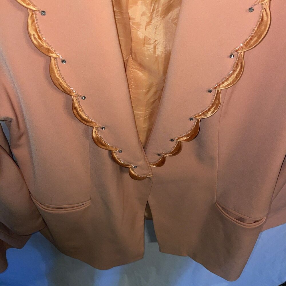 Louise Ricci Women’s Skirt Suit Size 20 Orange Business Formal Party - Picture 6 of 16
